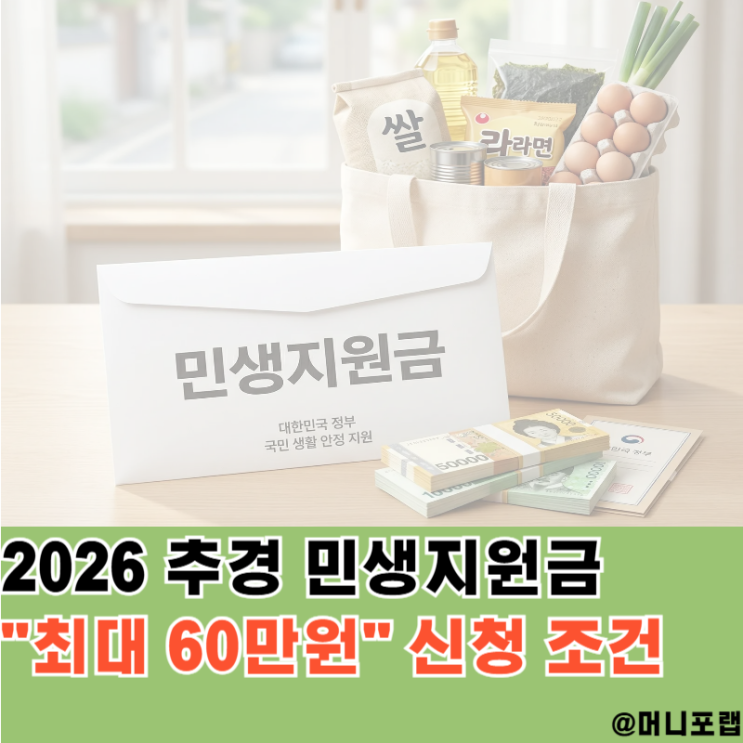  2026 추경 민생지원금, "최대 60만원" 신청 조건과 시기는