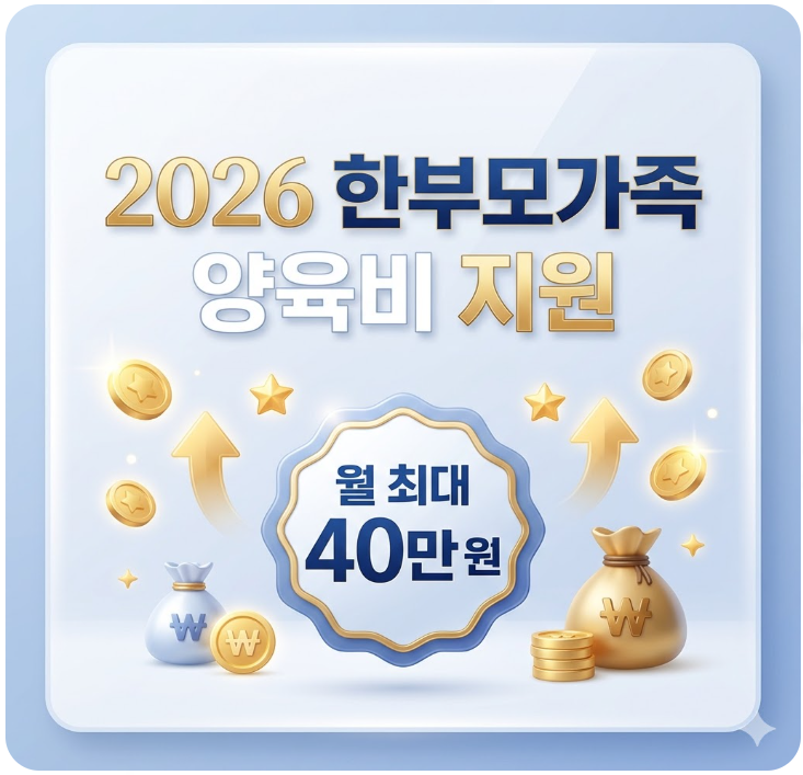  2026년 한부모가족 양육비 지원 총정리: 월 최대 40만 원 혜택과 신청 방법