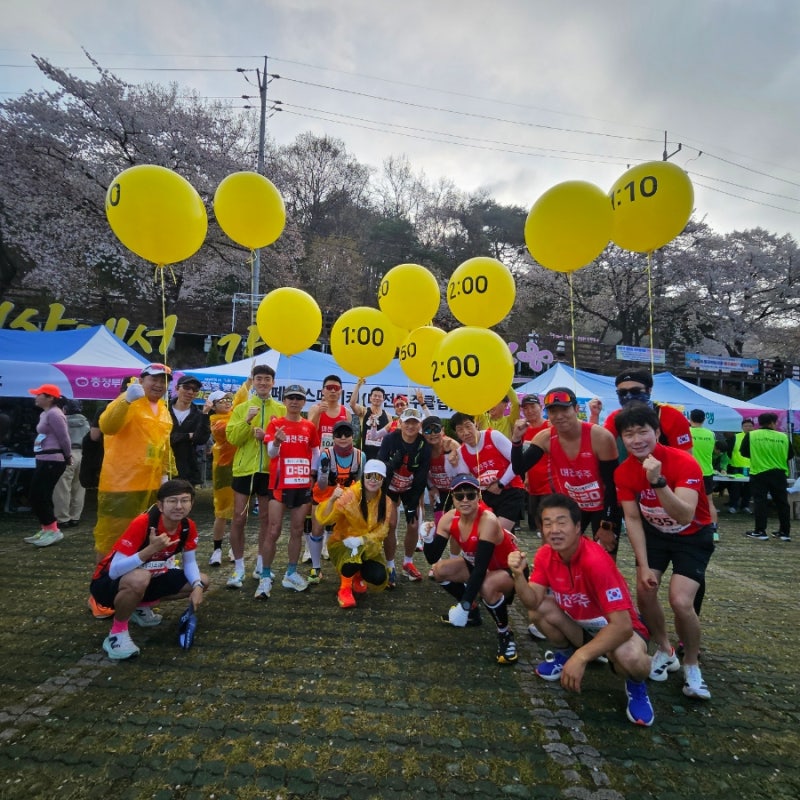 대전 대청호 벚꽃길 마라톤 후기｜10km 페이스메이커 60분 완주 + 꿈돌이 메달까지!