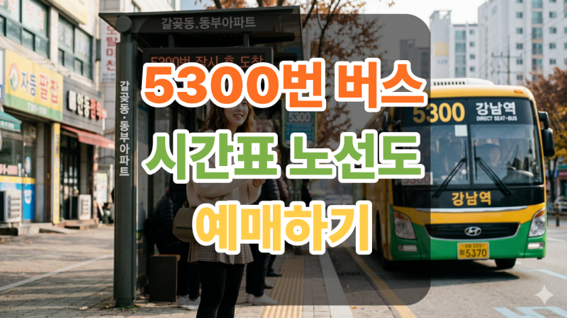 5300번 버스 시간표 노선도 예매 방법 오산에서 강남 실시간 위치
