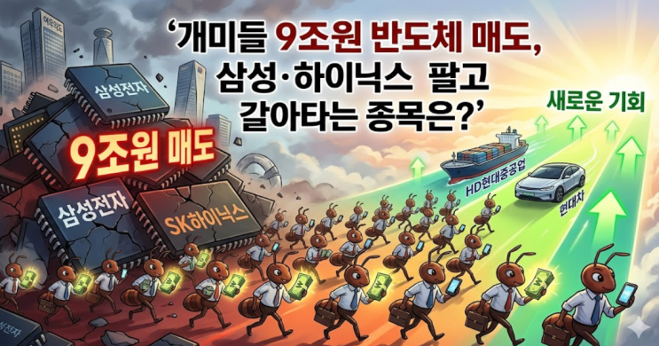  “반도체 수퍼사이클 안 믿어...” 개미들 9조원 반도체 매도, 삼성·하이닉스 팔고 갈아타는 종목은?