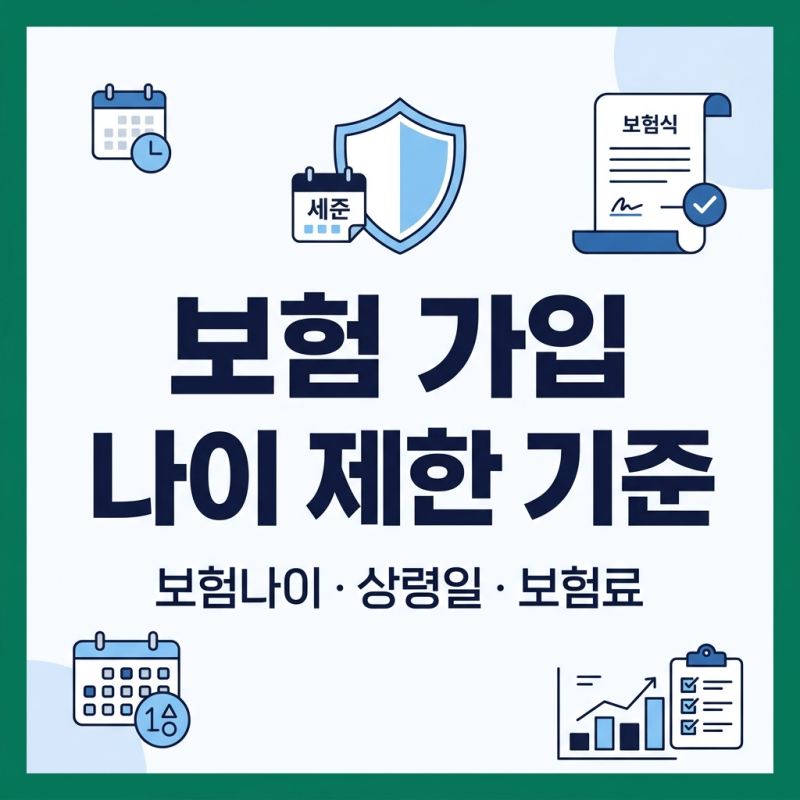 보험 가입 나이 제한 기준 보험나이 상령일 보험료