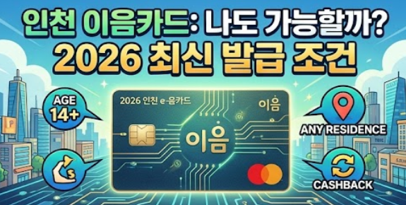  인천 이음카드 발급 조건 3분 정리: 만 14세 이상 누구나 신청 가능!