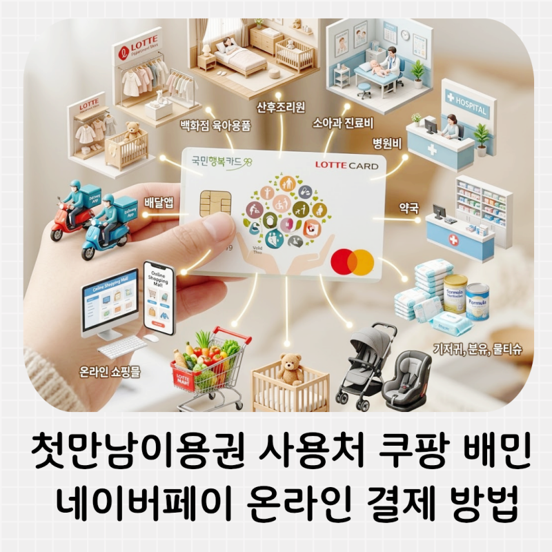 첫만남이용권 사용처 쿠팡 배민 네이버페이 온라인 결제 방법