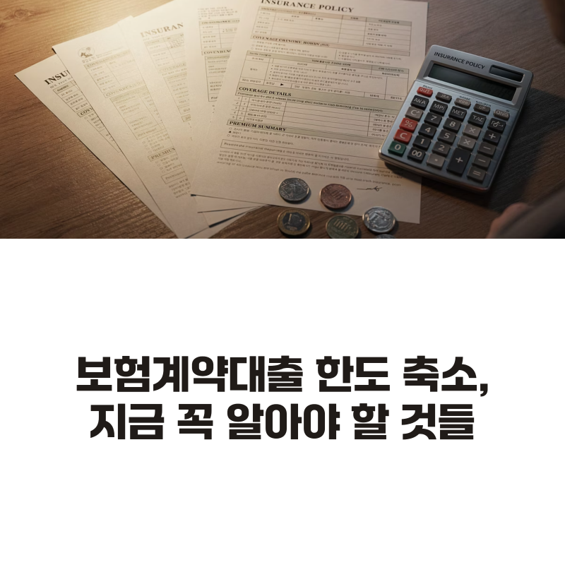 보험계약대출 한도 축소 가이드: 해약환급금 담보 대출 금리와 주의사항