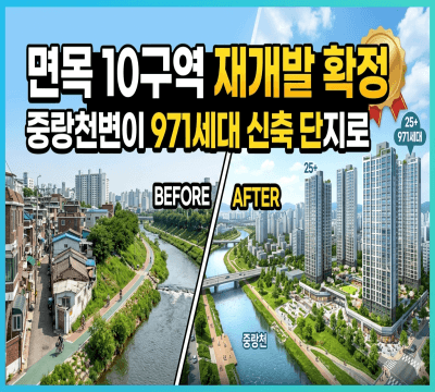  면목 10구역 재개발 확정: 중랑천변이 971세대 신축 단지로