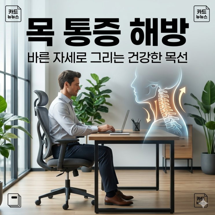  거북목 교정 스트레칭: 목 디스크 오기 전 5분! 일자목 자가진단과 통증 잡는 법
