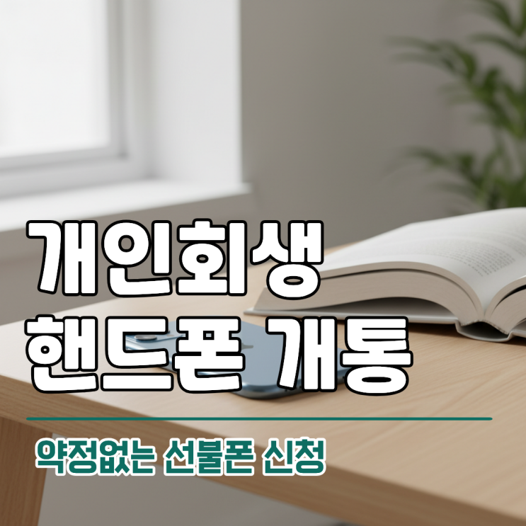  개인회생 핸드폰 개통 약정 없는 선불폰 신청 방법