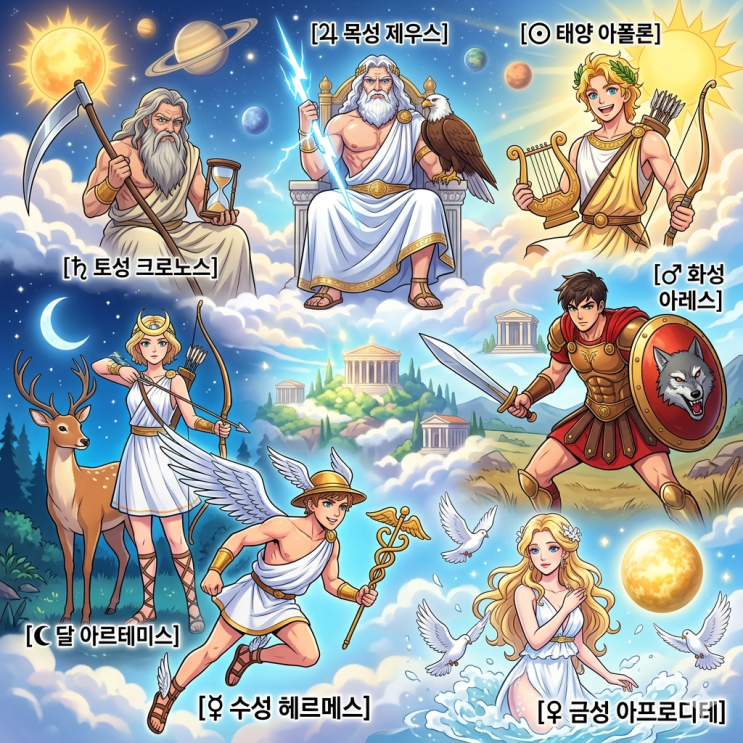  [타로공부] 7행성과 그리스 로마 신화