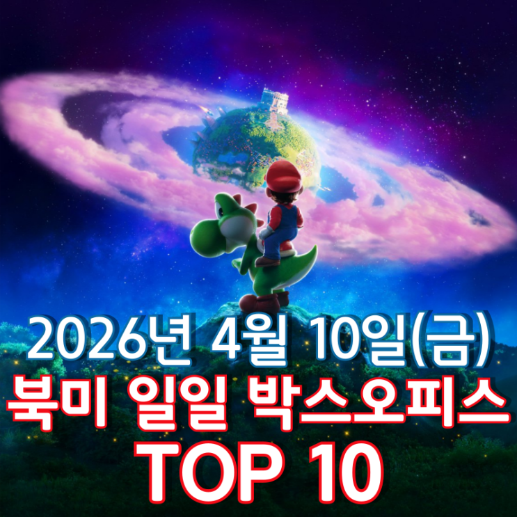  [4월 10일] 북미 박스오피스 - '슈퍼 마리오 갤럭시' 북미 누적 수익 2억 5,661만 달러 돌파