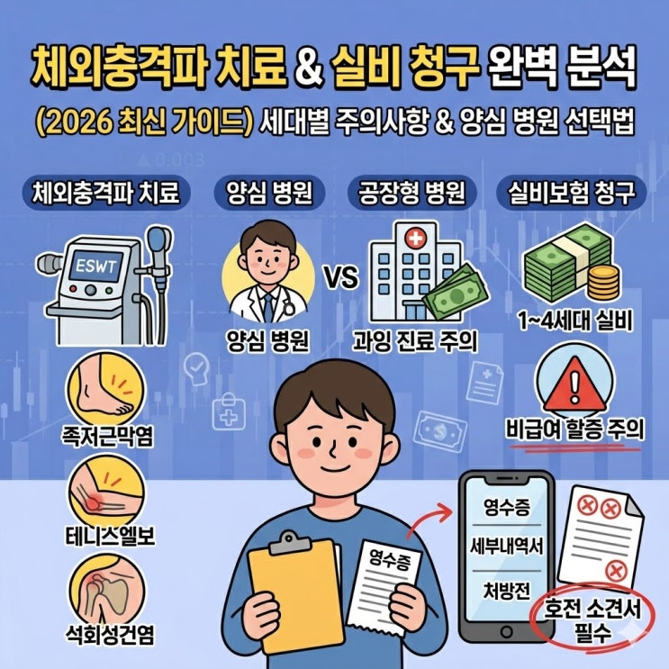  체외충격파 가격 및 실비보험 청구 서류 완벽 정리 (초점형 방사형 차이점)