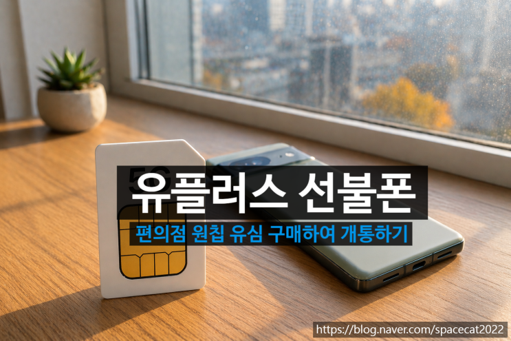  유플러스 선불폰 편의점 원칩 유심 구매하여 개통하기