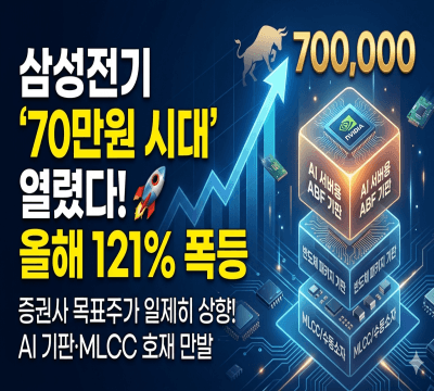  삼성전기 목표주가 70만원 시대 열렸습니다
