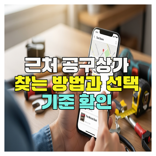  근처 공구상가 찾는 방법과 선택 기준 확인