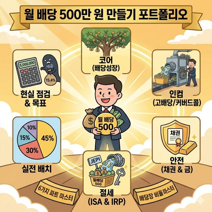  경제적 자유를 위한 월배당 500만 원 포트폴리오 실전 가이드 (ft. ISA, IRP 활용법)