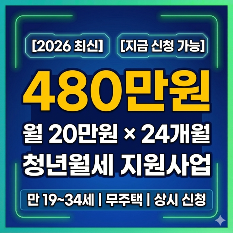  독립 청년이라면 무조건 알아야 할 월세 지원 — 2026 청년월세 신청방법 완벽 가이드 : 최대 480만