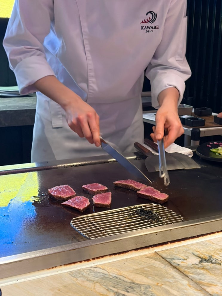  신사동 맛집 리버사이드호텔 카와베 테판야끼 런치세트 내돈내산 생일 방문 후기