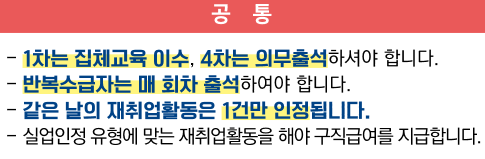 실업급여 1차 집체교육 시간 및 금액