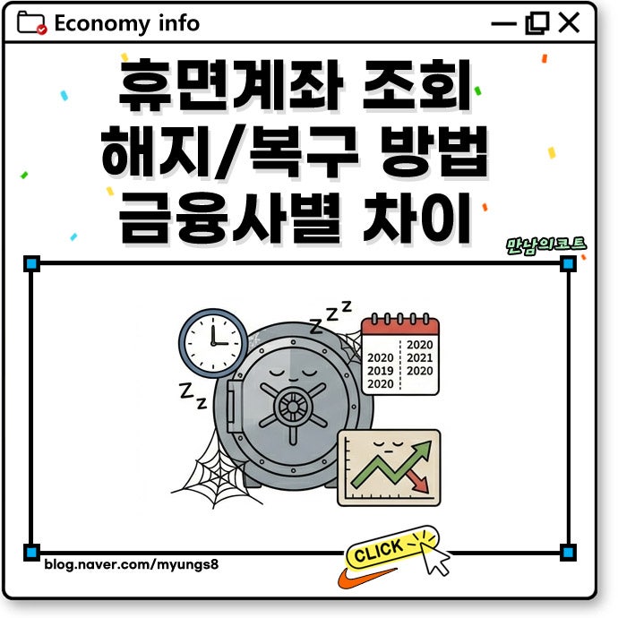 휴면계좌 조회 해지 복구 방법 농협 국민 신한 은행 키움증권 등 절차 정리
