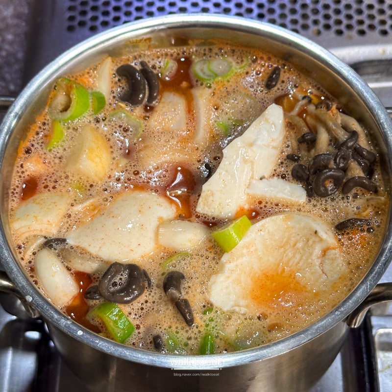 풀무원 양념으로 간단하게 10분 컷 순두부찌개 만들기