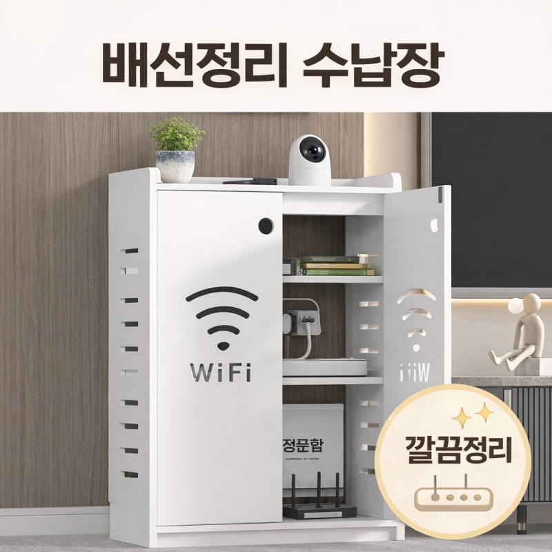 지저분한 배선 해결! 배선정리 수납장 사용 후기 (공유기 정리 끝판왕)