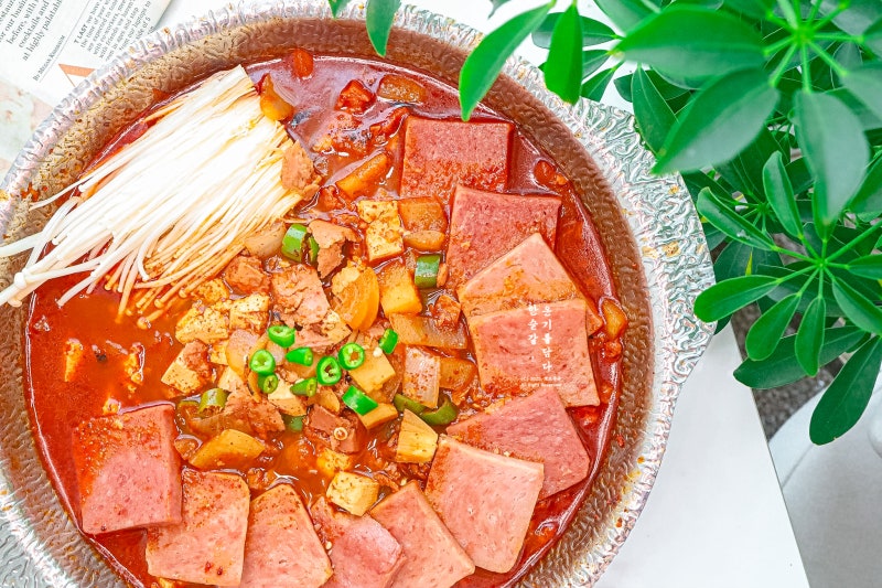 두부 스팸짜글이 햄찌개 감자짜글이 레시피 오늘 저녁 뭐먹지 반찬종류