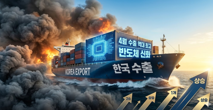  이란 전쟁 속 4월 수출 역대 최고, 반도체 신화가 만든 역전극이야