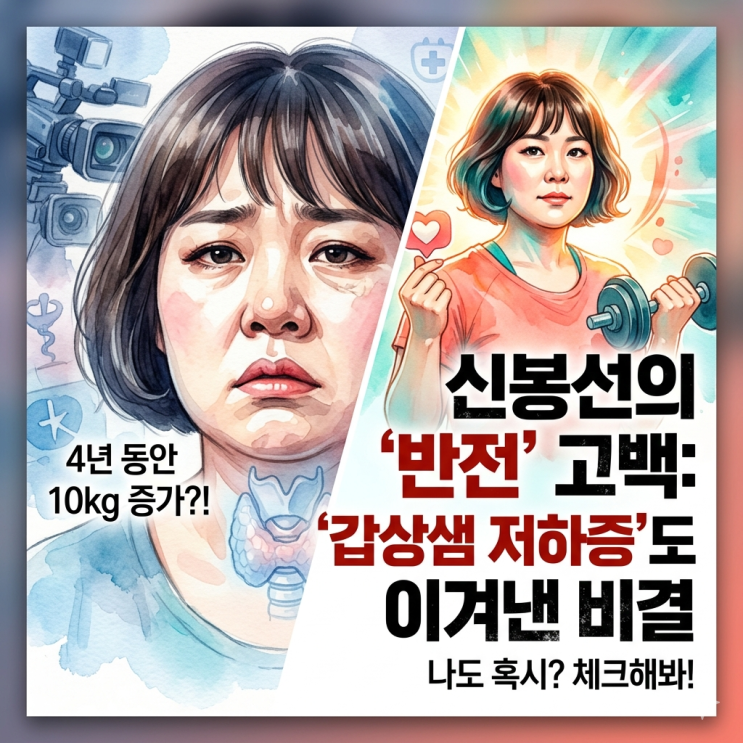  신봉선 갑상샘 저하증 투병, 10kg 증량 부른 '진짜' 이유와 극복 방법