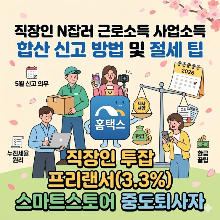  [2026 종합소득세] 직장인 N잡러 근로소득 사업소득 합산 신고 방법 및 절세 팁