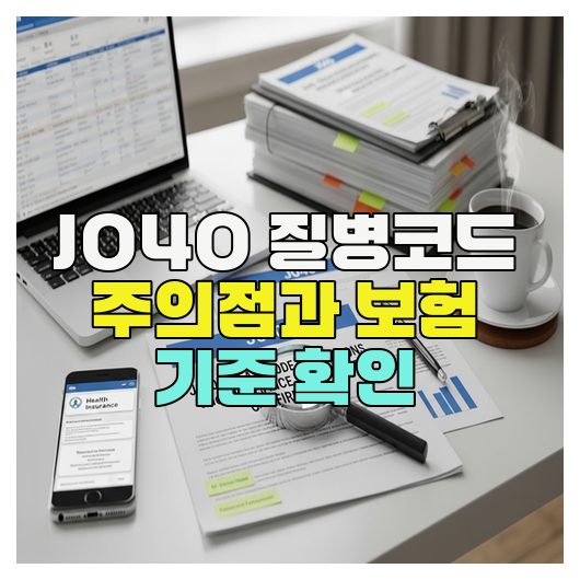  J040 질병코드 주의점과 보험 기준 확인