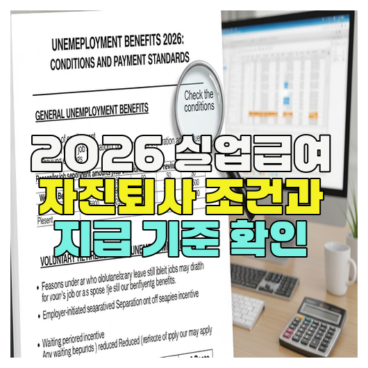  2026 실업급여 자진퇴사 조건과 지급 기준 확인