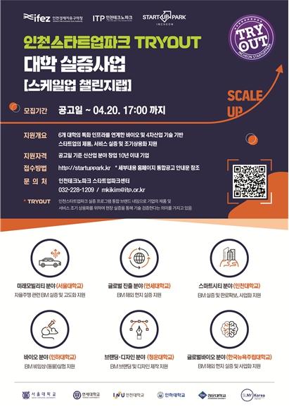 대학 6곳과 손잡는다…인천, 스타트업 실증 본격 확대