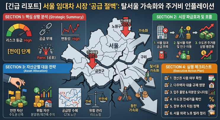  [긴급 리포트] 서울 임대차 시장 '공급 절벽': 탈서울 가속화와 주거비 인플레이션