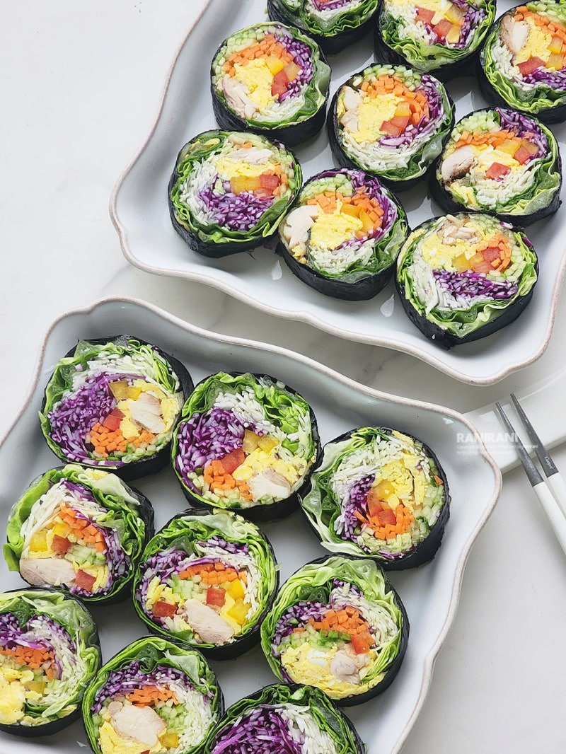 가볍게 먹어요 밥없는 다이어트 샐러드 김밥 만들기
