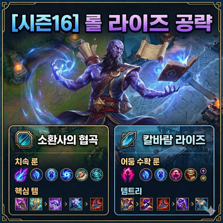 [시즌16] 롤 라이즈룬, 템트리 + 칼바람라이즈