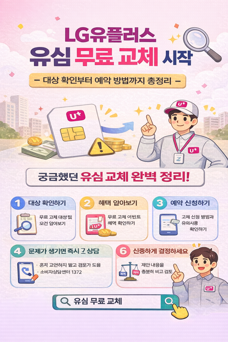 [휴대폰 뉴스] LG유플러스 유심 무료 교체 방법 - 예약·준비물·주의사항 한눈에 정리