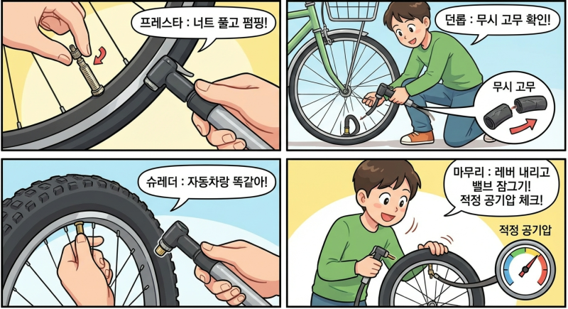 안전 라이딩의 시작! 자전거 공기주입구 종류와 올바른 주입 방법