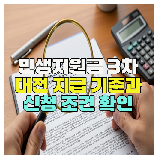  민생지원금 3차 대전 지급 기준과 신청 조건 확인