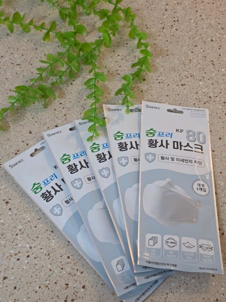  숨 쉬기 편한 데일리 마스크 추천, 숨프리 KF80 마스크 흰색 대형 솔직후기