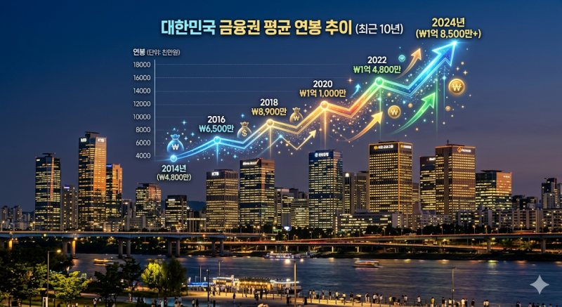 연봉 1억은 기본? 2026 금융권 은행 증권 보험 연봉 비교 및 순위 총정리