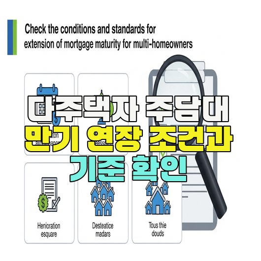  다주택자 주담대 만기 연장 조건과 기준 확인