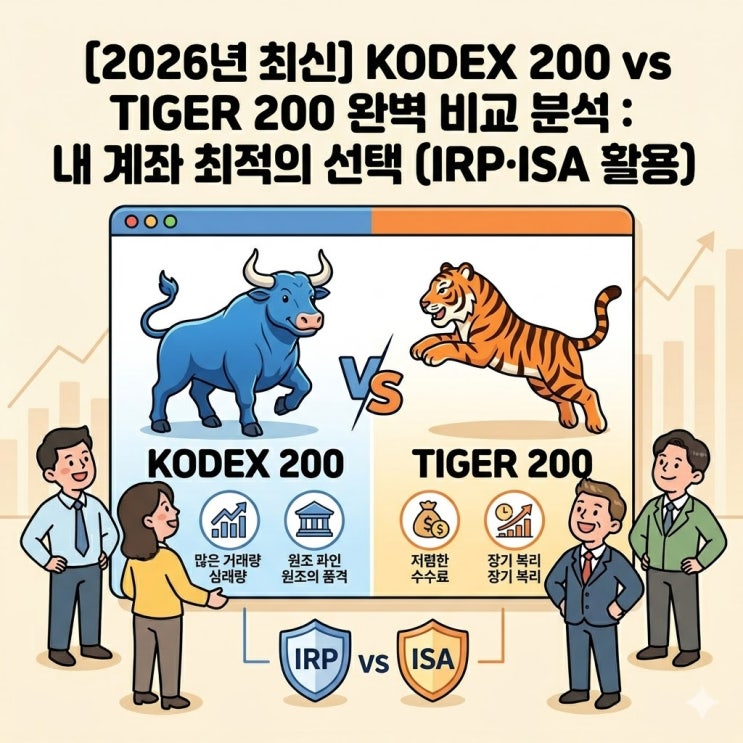  [2026 ETF] KODEX 200 vs TIGER 200 비교 분석: 내 IRP·ISA 계좌엔 뭘 담을까?