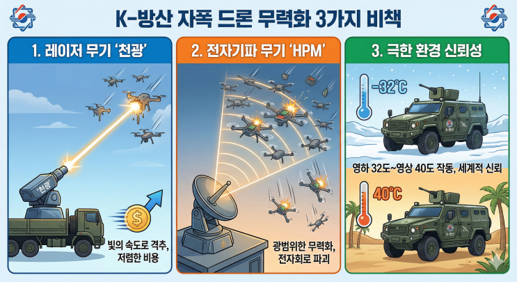  [지식인이야기] 복한이 '자폭 드론' 수천 대 날려도 한국이 끄떡없는 이유