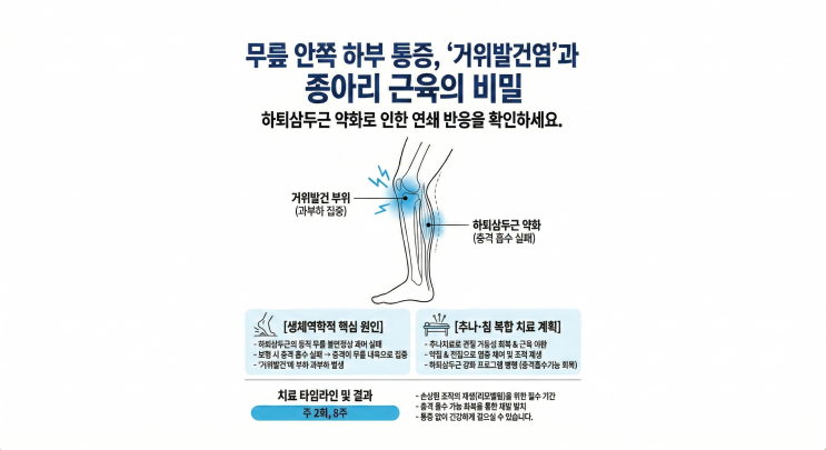  무릎 내측통증 거위발건염과 종아리근육의 비밀 (하퇴삼두근)