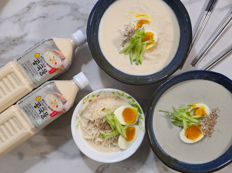  여름 별미 참살이식품 콩국물로 콩국수 만들기