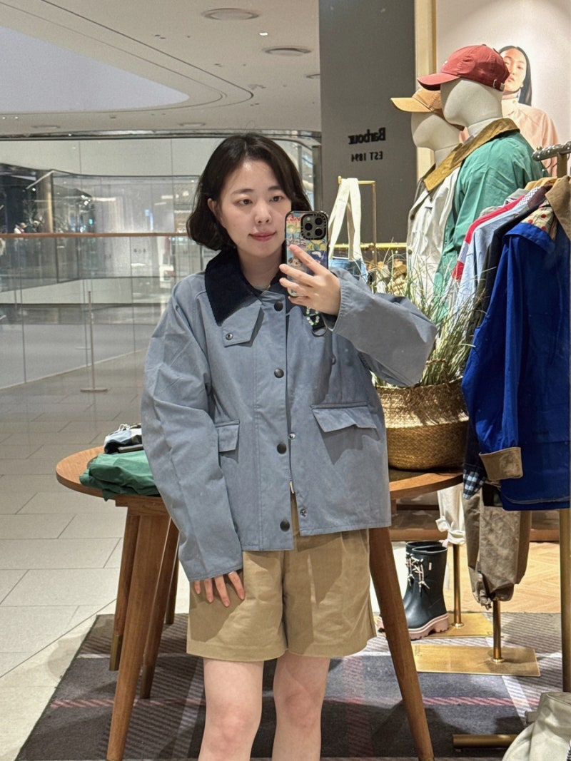 바버 스페이 캐주얼 자켓 블루 후기 :: 26ss 신상컬러 URJU6E009
