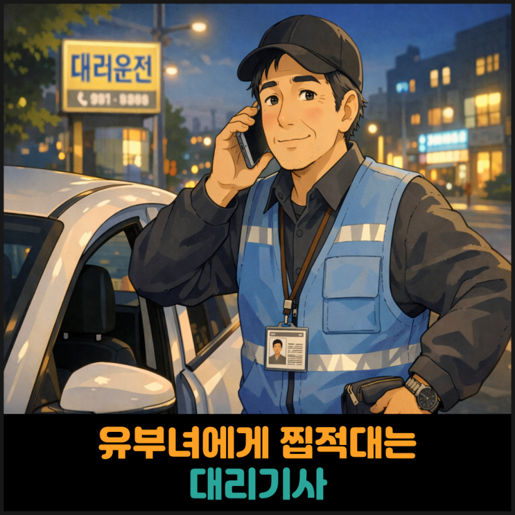 유부녀에게 찝적대는 대리운전기사