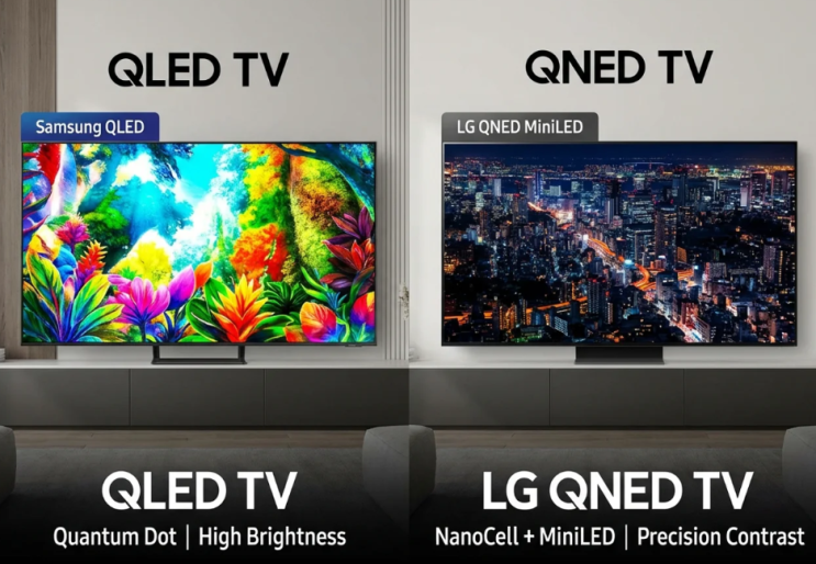  삼성 65인치 TV QLED 엘지 QNED 티비 화질 차이점