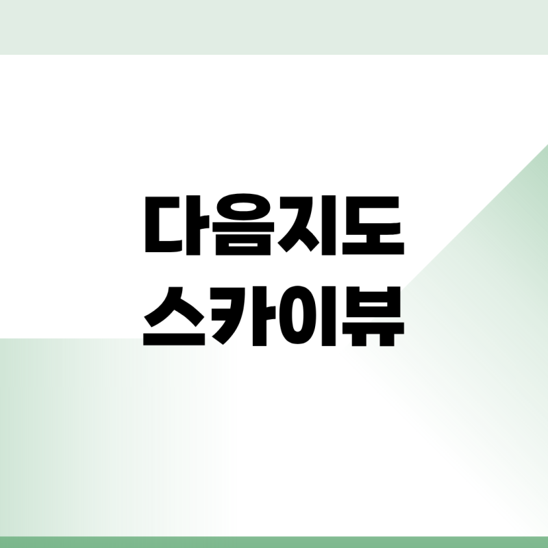 다음지도 스카이뷰 로드뷰 실시간 보기