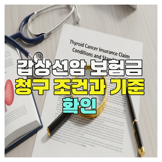  갑상선암 보험금 청구 조건과 기준 확인